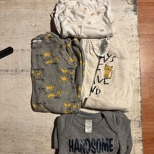 Gray and White Baby Onesies Set